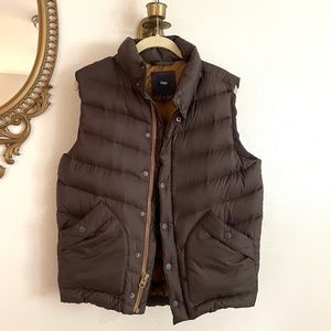 SOLD❌Gap down feather brown button up vest mens small